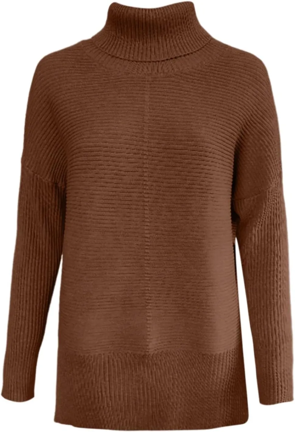 Turtleneck Sweaters for Womens Casual Solid Color Knitted Sweaters Fall Lightweight Loose Fit Pullover Top
