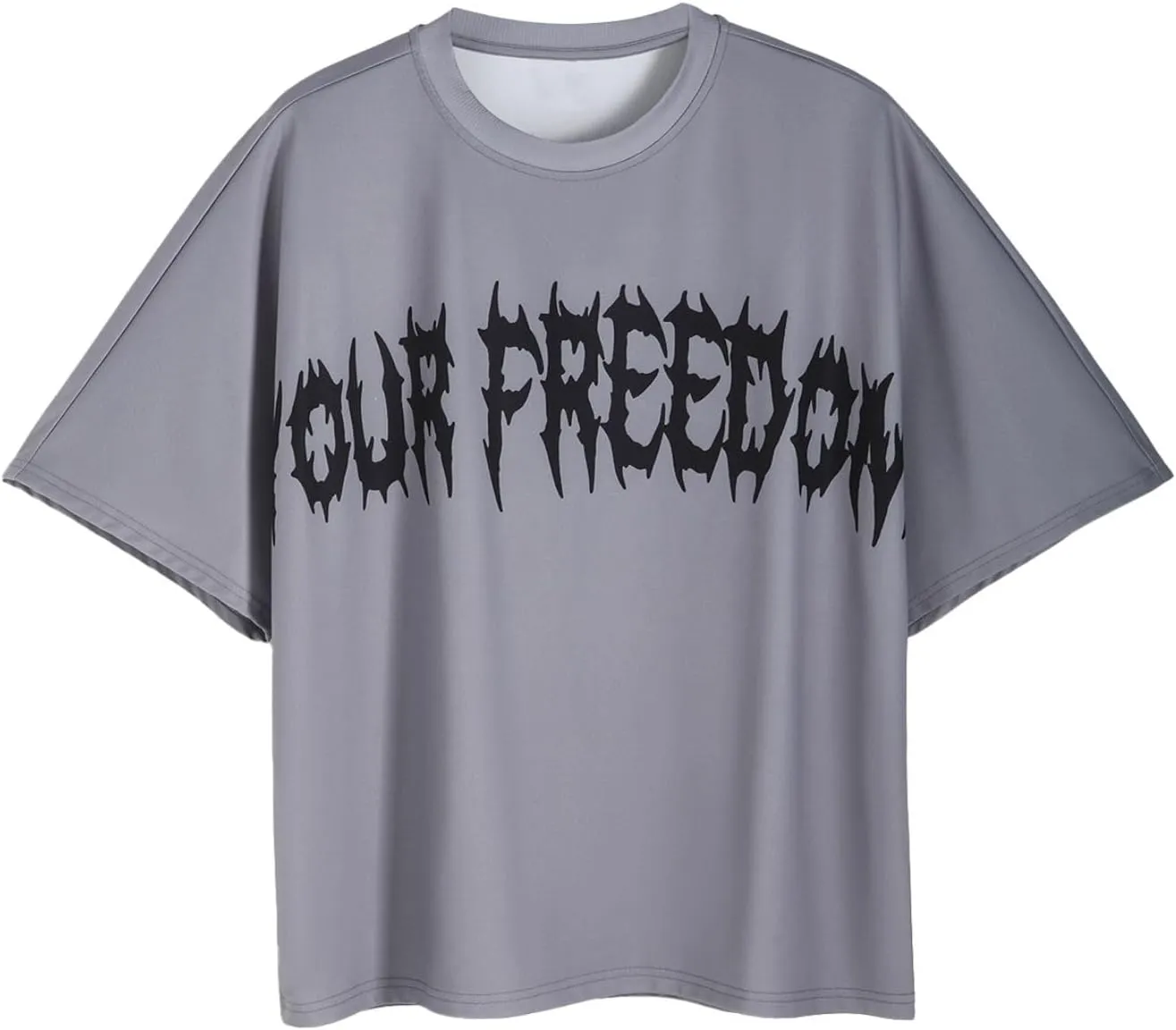 Verdusa Men's Oversized Graphic Tees Letter Print Short Sleeve Loose Fit Summer Tops