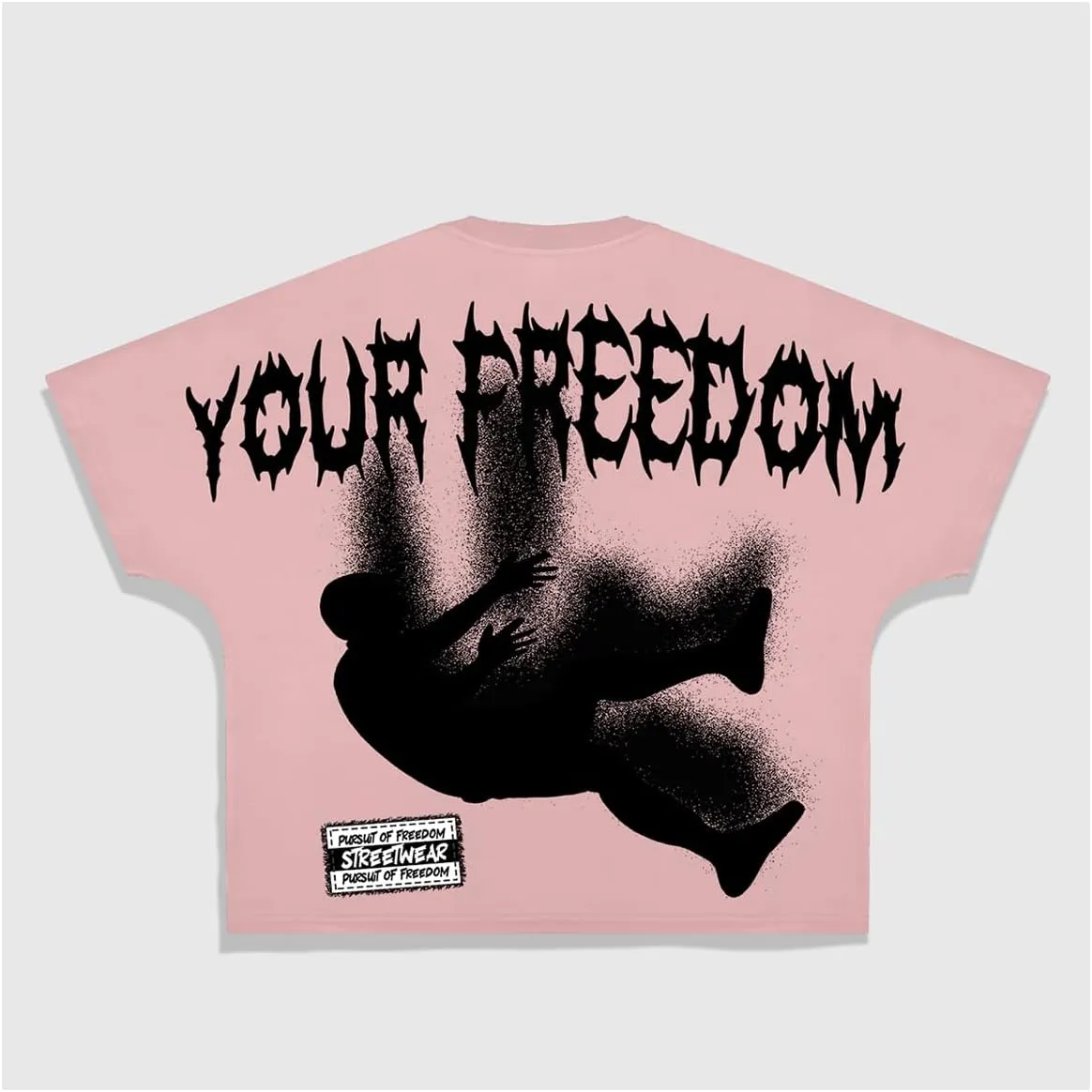 Verdusa Men's Oversized Graphic Tees Letter Print Short Sleeve Loose Fit Summer Tops