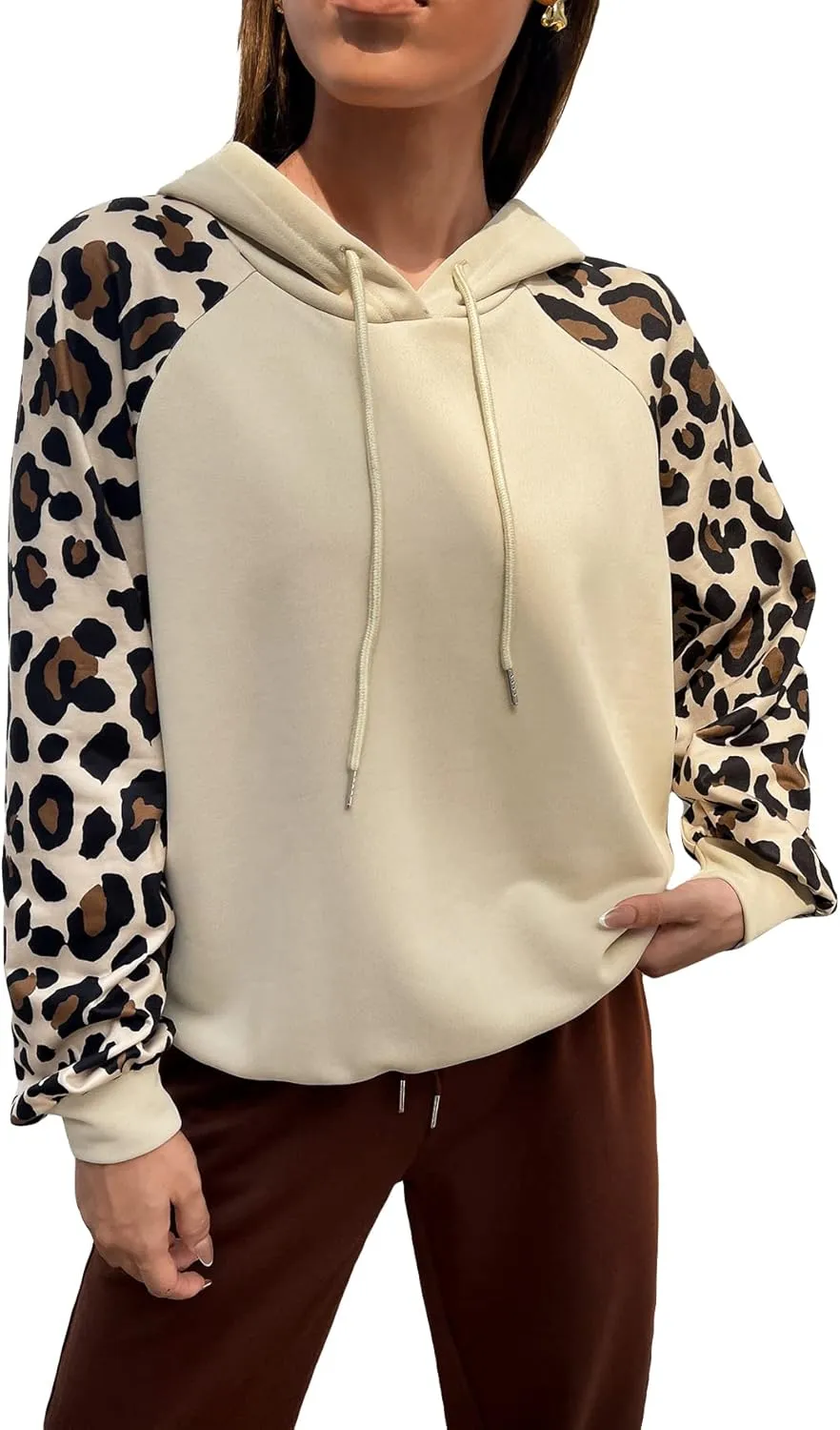 WDIRARA Women's Cartoon Graphic Long Sleeve Drawstring Thermal Lined Crop Hoodie