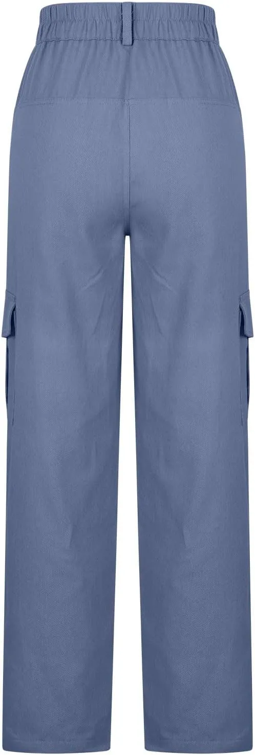 Wide Leg Cargo Sweatpants for Women Baggy Jogging Pants Soft Comfortable Pants Y2K Trendy Pants Outdoor with Pockets