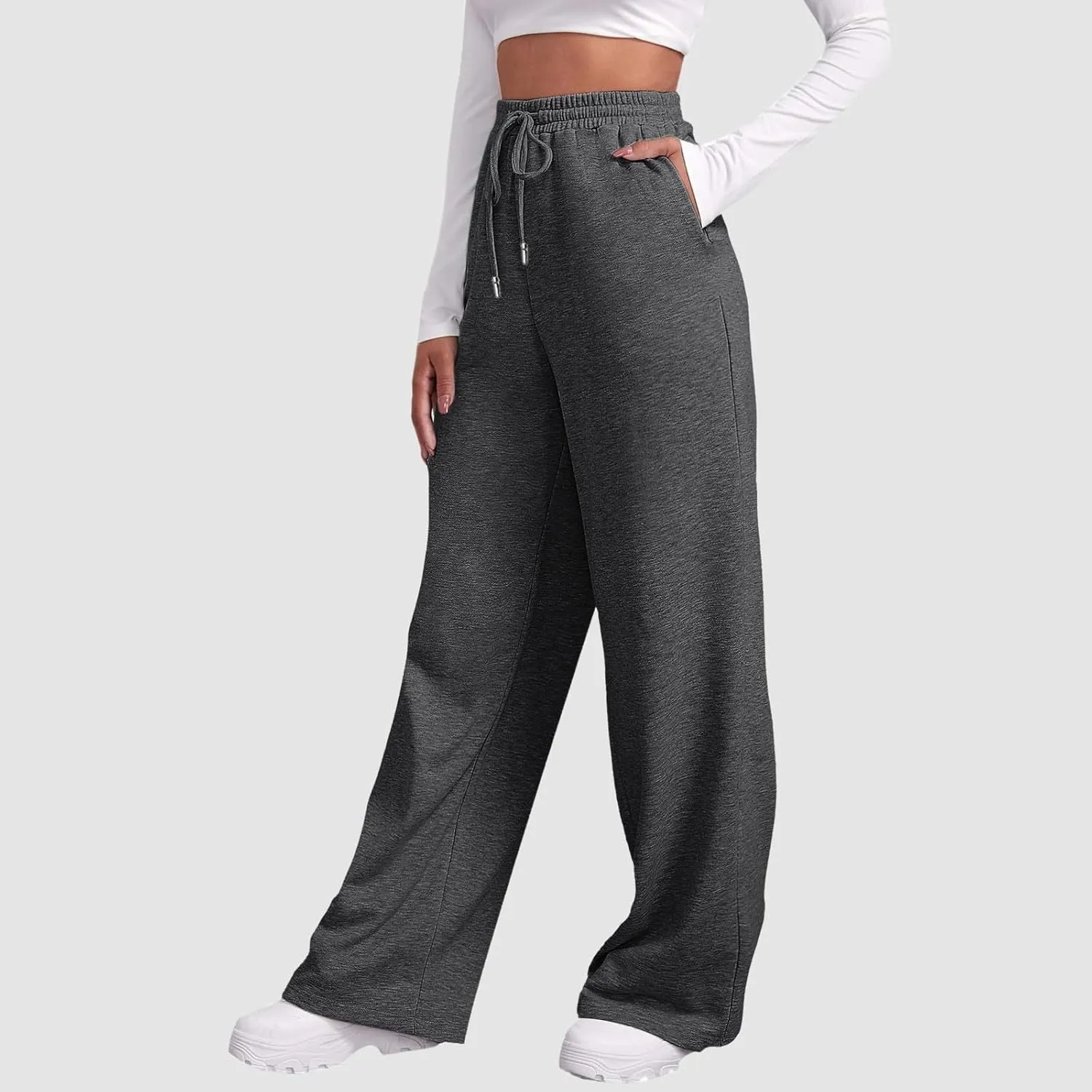 Wide Leg Sweatpants Women 2024 High Waist Casual Joggers with Pockets Loose Lightweight Soft Comfy Straight Yoga Sweat Pants