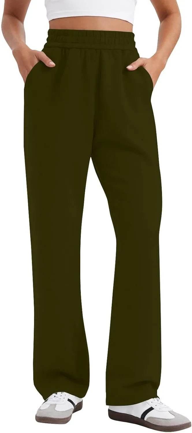 Wide Leg Sweatpants Women Baggy High Waisted Drawstring Pants Casual Workout Lounge Pants with Pockets