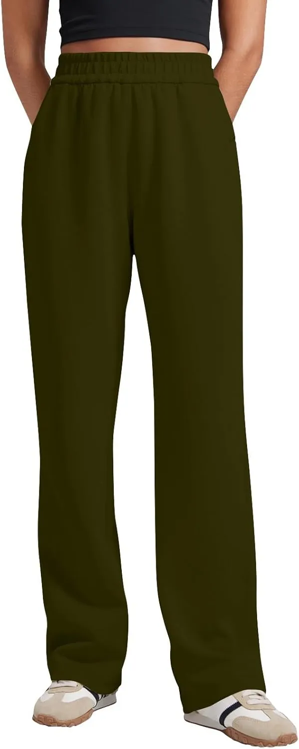 Wide Leg Sweatpants Women Baggy High Waisted Drawstring Pants Casual Workout Lounge Pants with Pockets