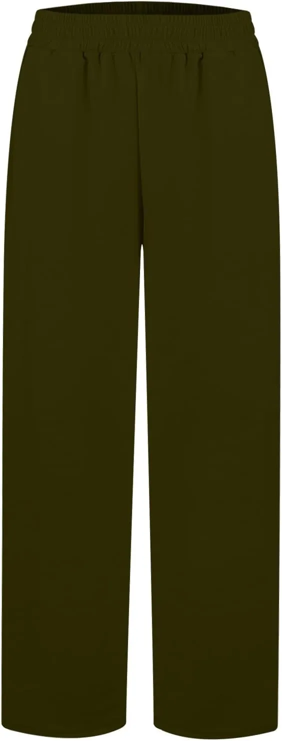 Wide Leg Sweatpants Women Baggy High Waisted Drawstring Pants Casual Workout Lounge Pants with Pockets