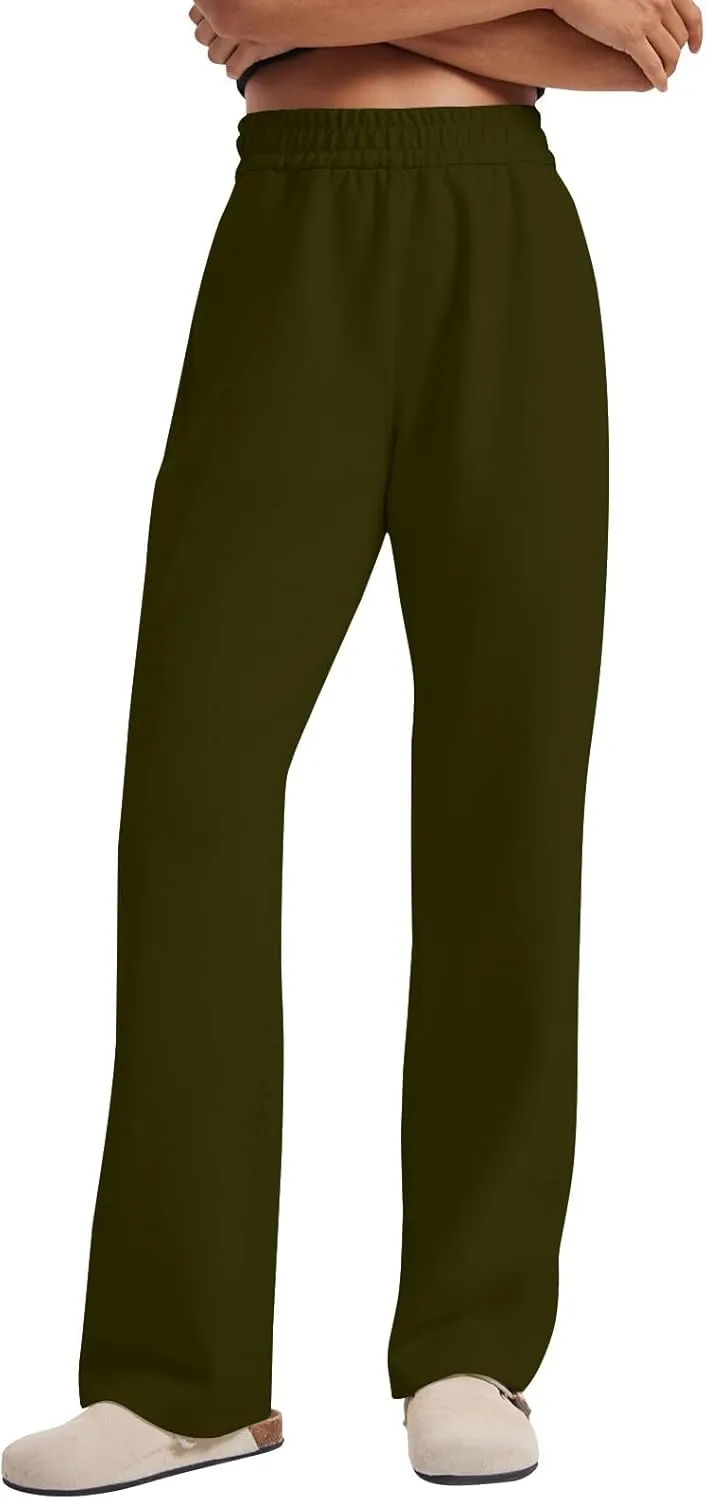 Wide Leg Sweatpants Women Baggy High Waisted Drawstring Pants Casual Workout Lounge Pants with Pockets