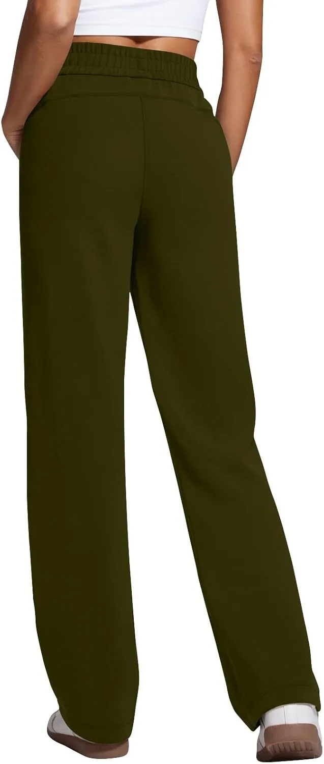Wide Leg Sweatpants Women Baggy High Waisted Drawstring Pants Casual Workout Lounge Pants with Pockets