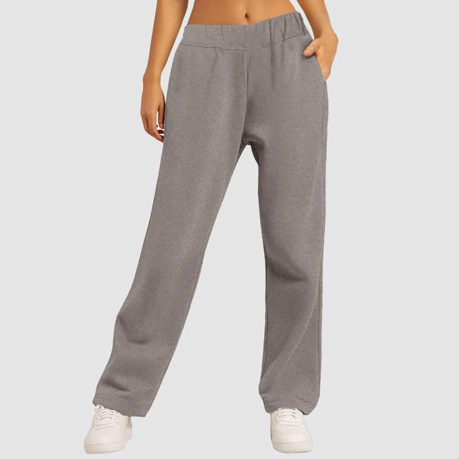 Wide Leg Sweatpants Women Fleece Lined Sweatpants Fleece Lined High Waist Baggy Lounge Pants Athletic Joggers