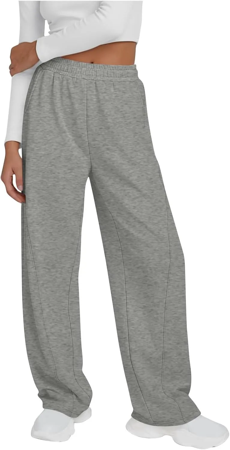 Wide Leg Sweatpants Women Loose Pants Winter Casual Comfortable Pants Drawstring Sweatpant wiht Pockets for Outdoor
