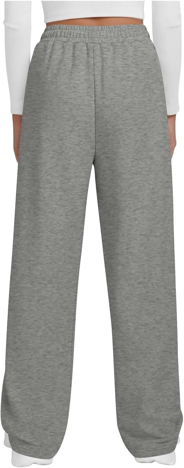 Wide Leg Sweatpants Women Loose Pants Winter Casual Comfortable Pants Drawstring Sweatpant wiht Pockets for Outdoor