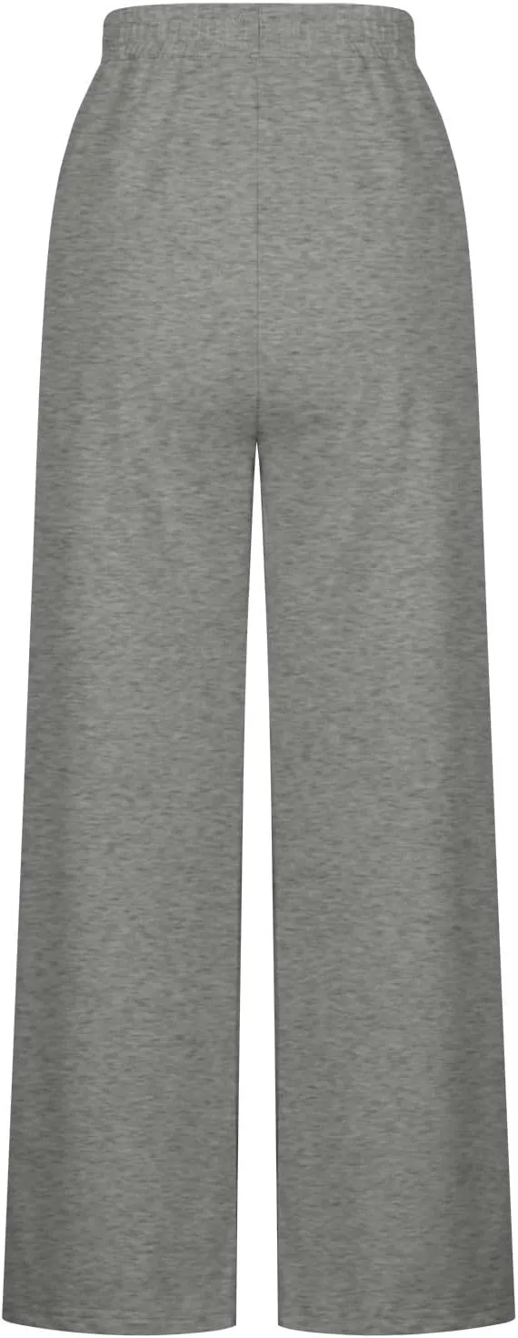 Wide Leg Sweatpants Women Loose Pants Winter Casual Comfortable Pants Drawstring Sweatpant wiht Pockets for Outdoor