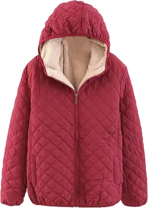 Winter Coats for Women Casual Fleece Jacket Warm Soft Outdoor Sherpa Lined Thick Coat Outwear with Pockets Padded Coat