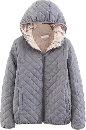 Winter Coats for Women Casual Fleece Jacket Warm Soft Outdoor Sherpa Lined Thick Coat Outwear with Pockets Padded Coat