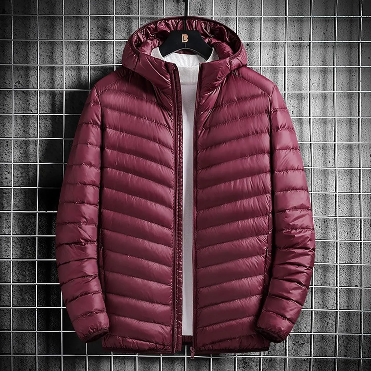 Winter Jackets for Men Lightweight Puffer Jacket Zip up Padded Coat Packable Down Jacket Quilted Insulated Jacket