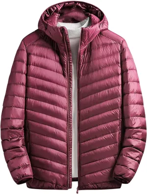 Winter Jackets for Men Lightweight Puffer Jacket Zip up Padded Coat Packable Down Jacket Quilted Insulated Jacket