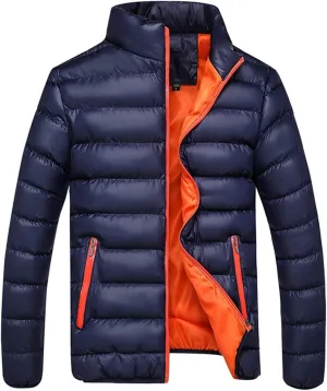 Winter Jackets for Men - Lightweight Puffer Quilted Jacket, Packable Down Coat, Stand Up Collar