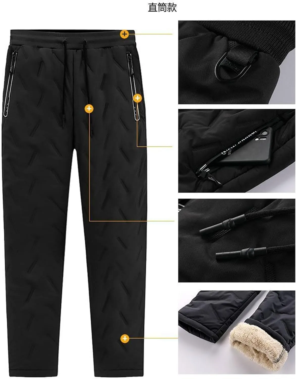 Winter Pants for Men Fleece Lined Sweatpants Tall Heavyweight Thermal Sherpa Joggers Mens Warm Pant Active Track Pants