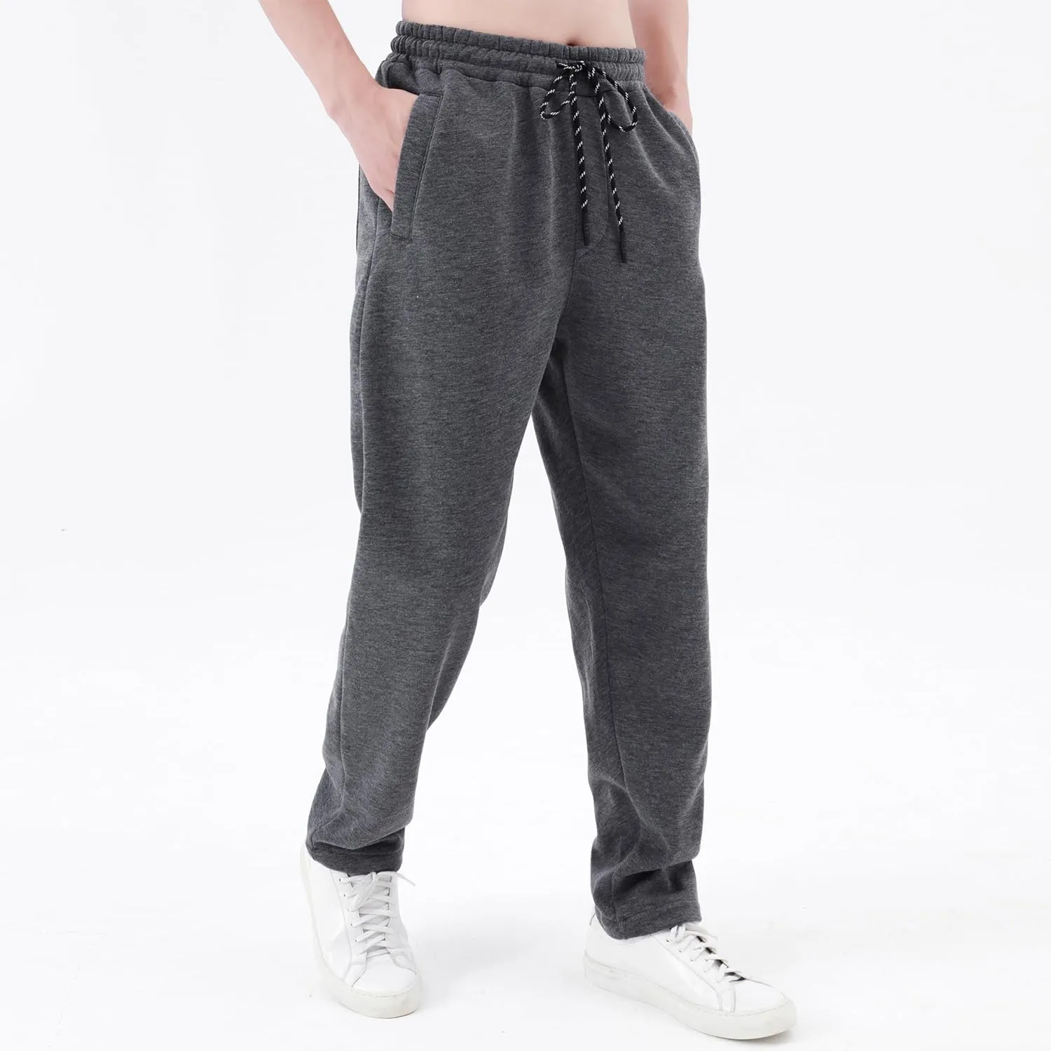 Winter Pants for Men Fleece Lined Sweatpants Tall Heavyweight Thermal Sherpa Lined Joggers Mens Warm Pant with Pockets