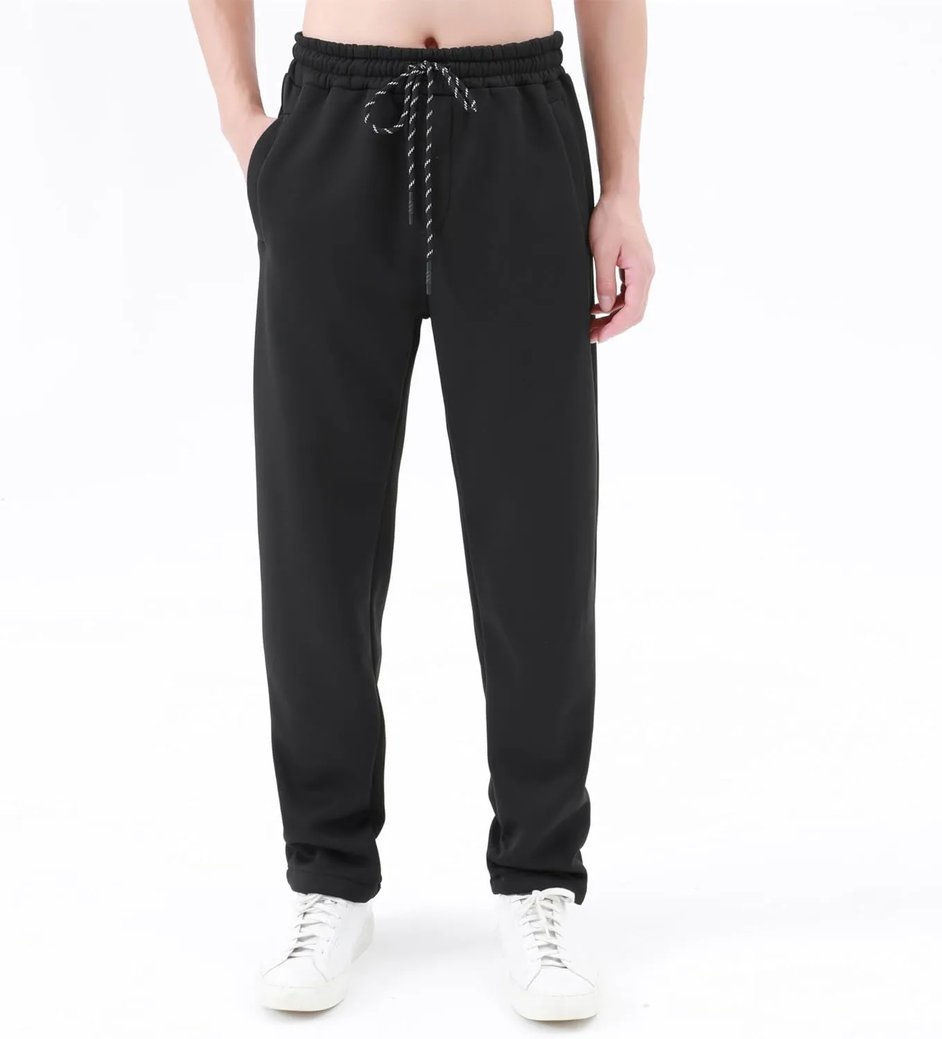 Winter Pants for Men Fleece Lined Sweatpants Tall Heavyweight Thermal Sherpa Lined Joggers Mens Warm Pant with Pockets