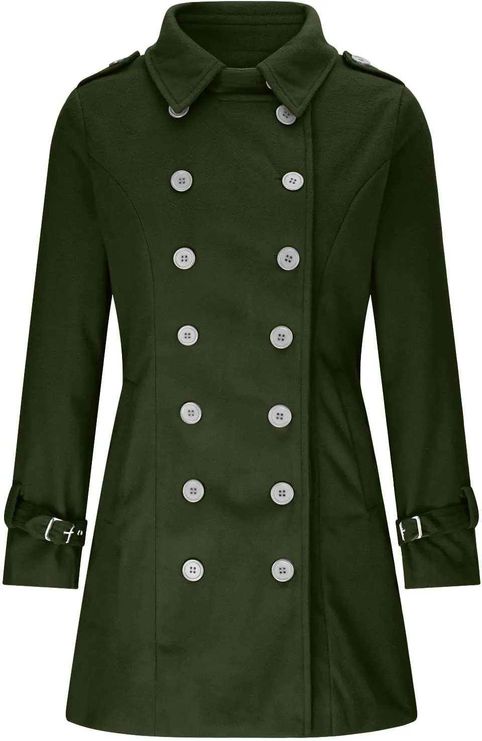 Winter Trench Coats for Women Wool Blend Pea Coat Long Jackets Double Breasted Overcoats Trendy Warm Outerwear