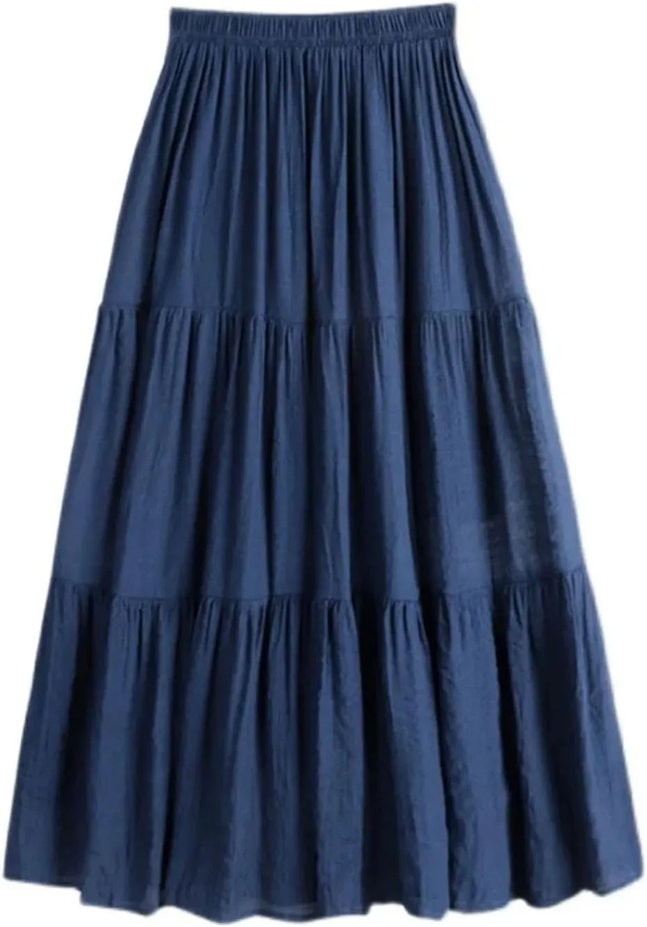 Woman Summer A-Line Maxi Skirt Solid Patchwork Skirts Mini Casual Loose Pleated Skirts