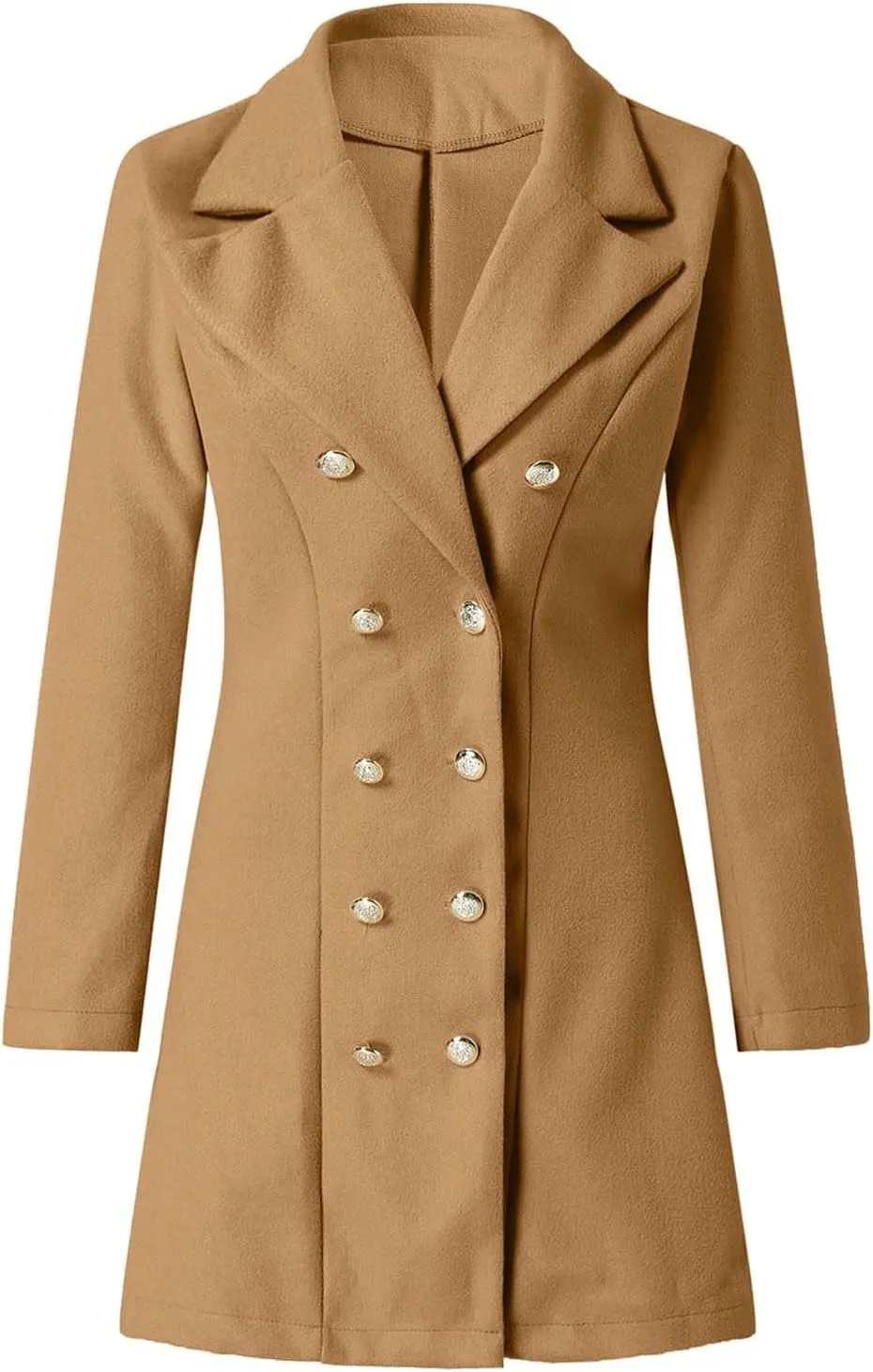 Woman Wool Elegant Blend Coat Slim Female Long Coat Outerwear Jacket Wool Blend Overcoat Women Womens Coat
