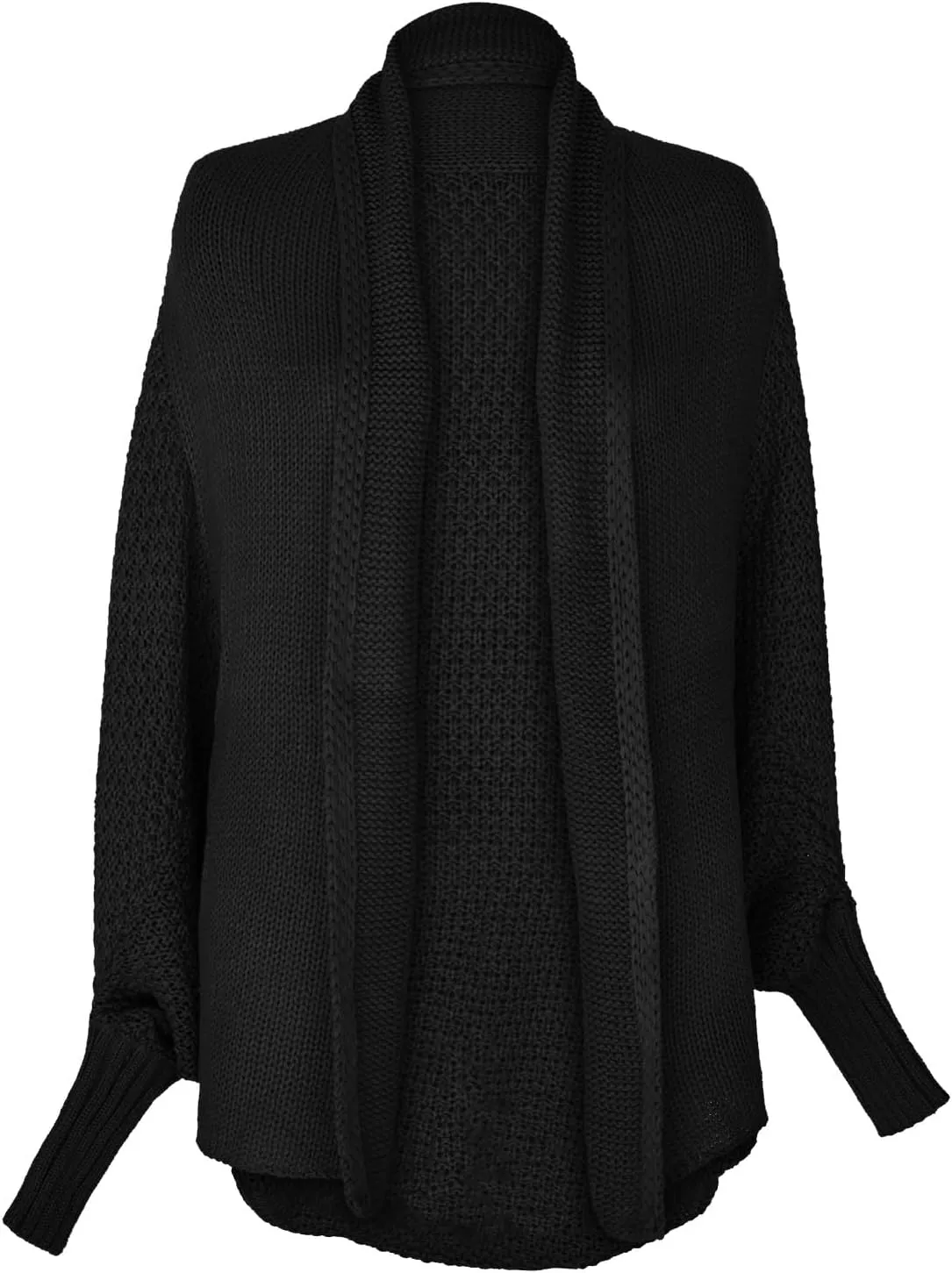 Women 2024 Open Front Long Sleeve Cable Knitted Hooded Knit Oversized Cardigan Sweaters Color Block Outwear Coat