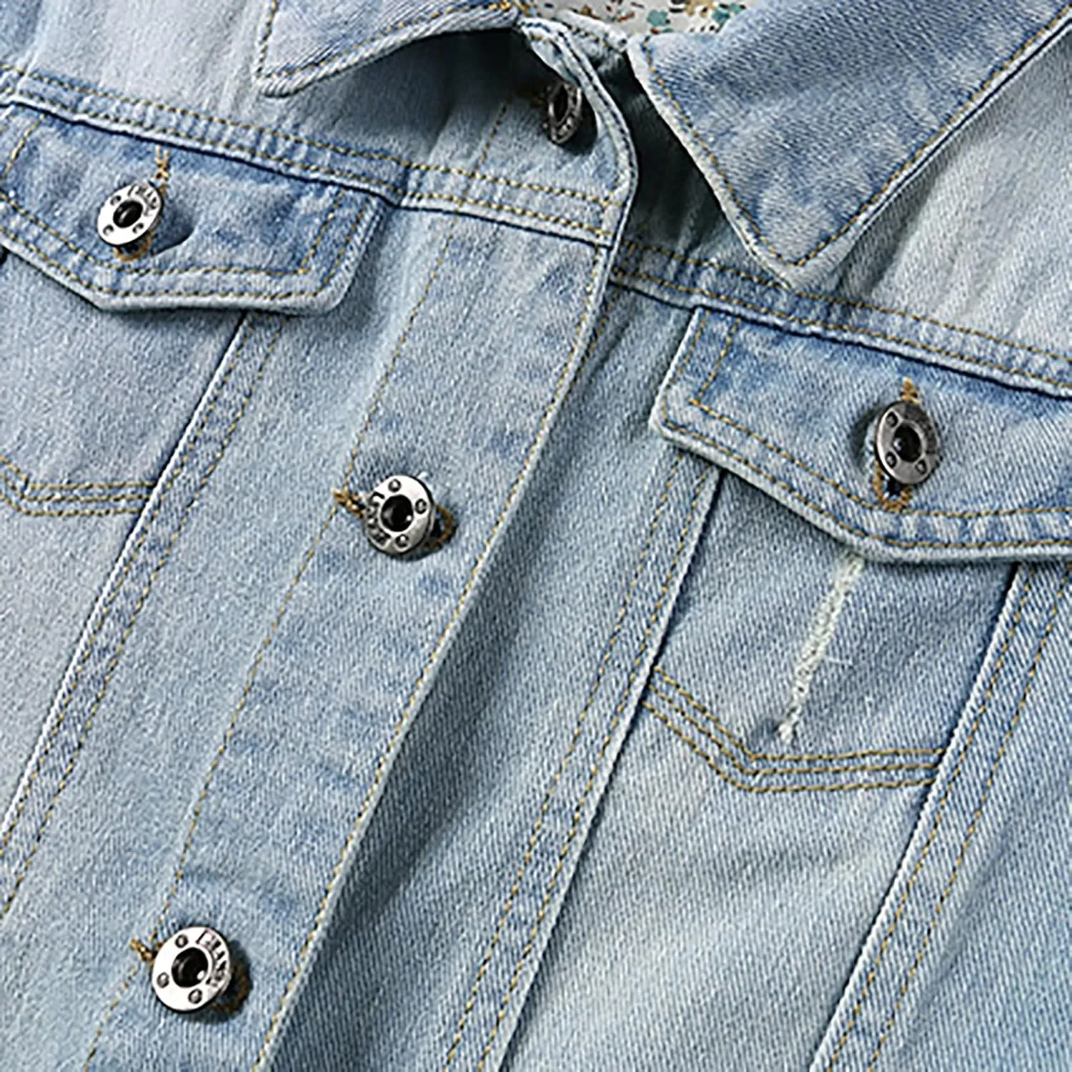 Women Autumn 3/4 Sleeve Retro Short Denim Jackets Light Blue Jean Coats Cropped Trucker Jean Jackets Coats 2024