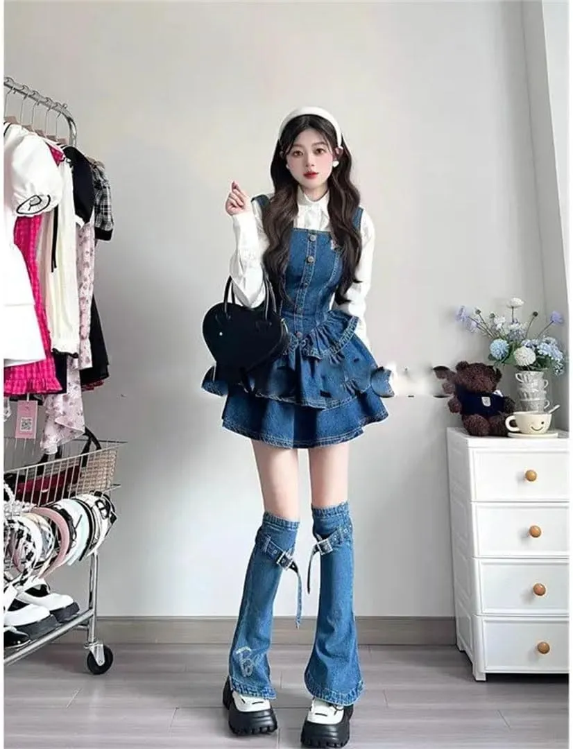 Women Camisole Jean Dress Sleeveless Denim Slim Vintage Mini Dress