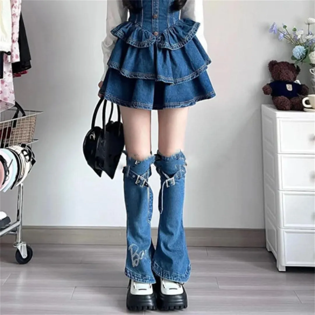 Women Camisole Jean Dress Sleeveless Denim Slim Vintage Mini Dress