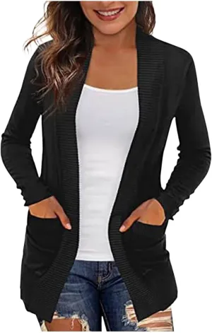 Women Cardigans Lightweight Open Front Cardigan Sweaters Draped Kimono Cardigan Casual Knit Sweaters Coat Soft Outwear