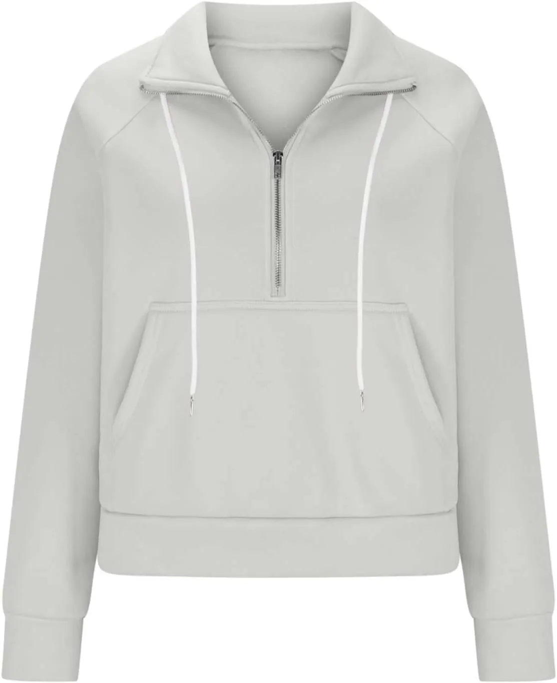 Women Casual Half Zip Sweatshirts 2024 Fall Trendy Long Sleeve Loose Tops Y2K Cropped Pullover Oversized Preppy Clothes