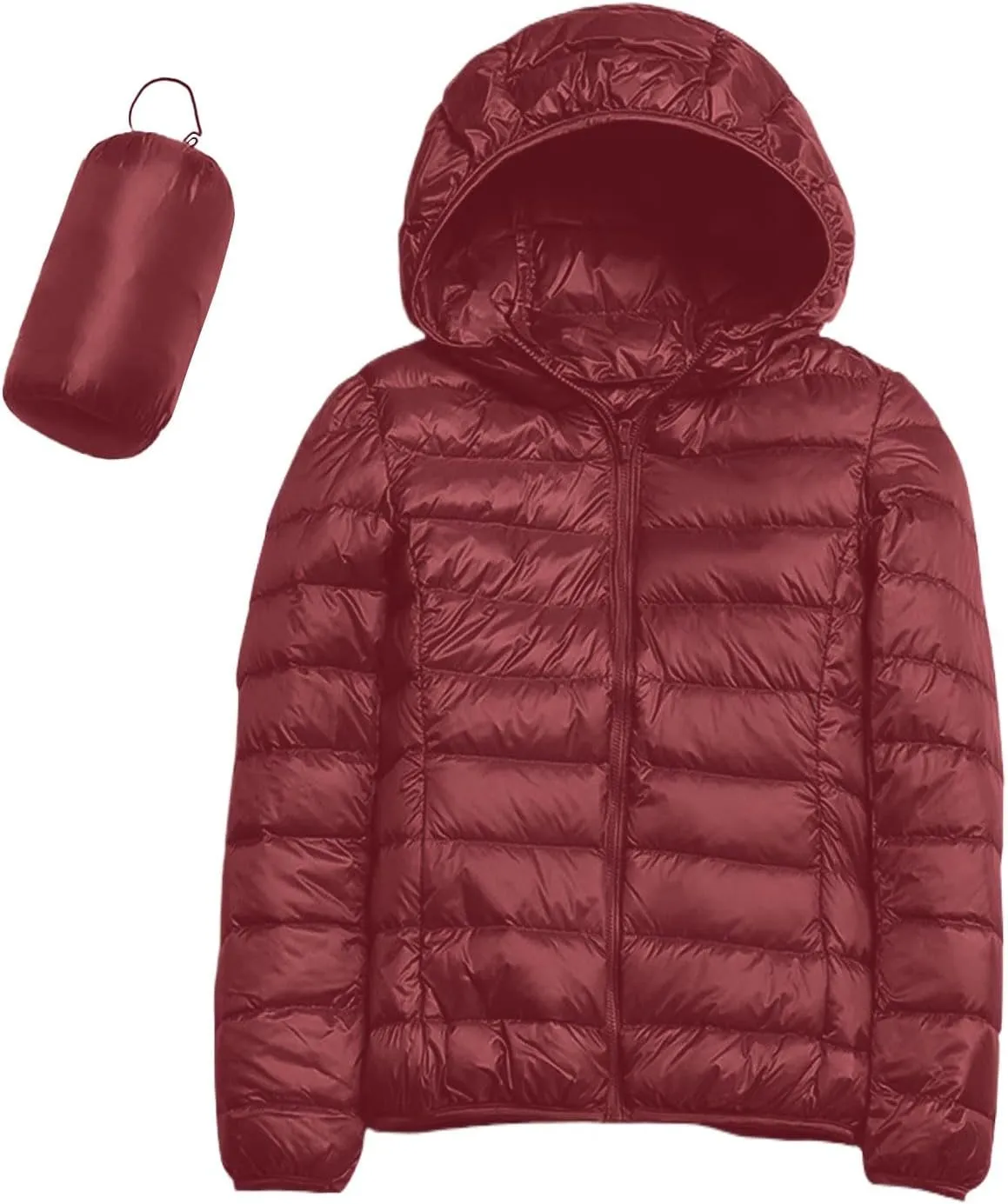 Women Coats Winter Packable Puffer Jacket Down Puffy Coat Hooded Zip Lightweight Warm Bubble Jackets Short 2024 Fall