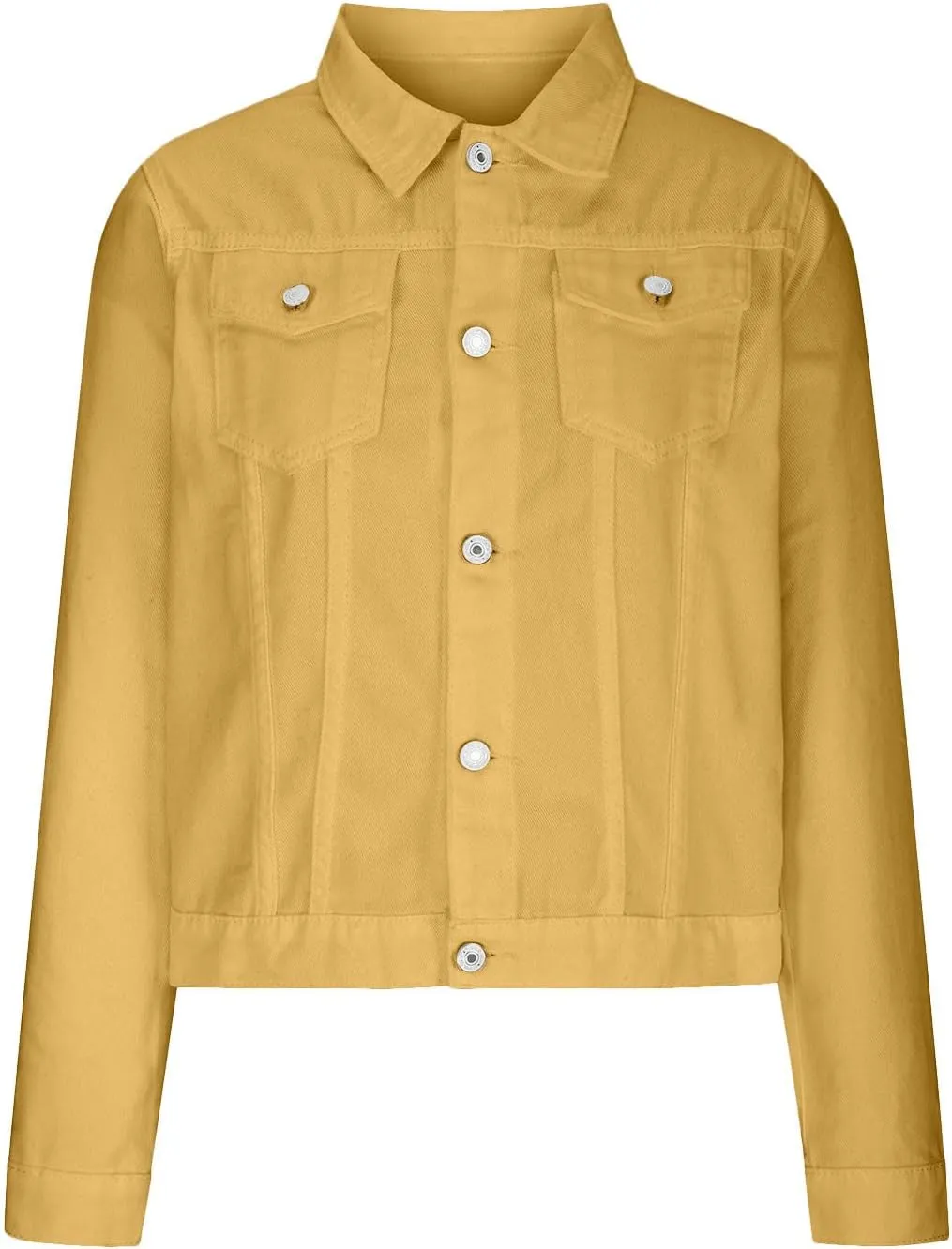Women Crop Jean Jackets Trendy Button Up Cropped Denim Jacket Casual Spring Fall Slim Jean Coat Outerwear Tops