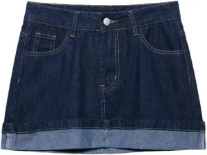 Women Denim Mini Skirt Casual High Waist Elegance Skirts