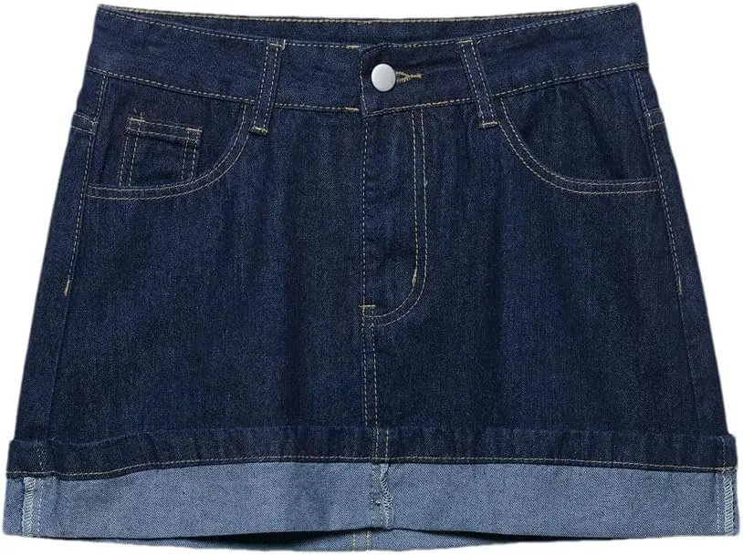 Women Denim Mini Skirt Casual High Waist Elegance Skirts
