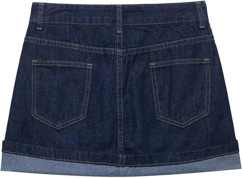 Women Denim Mini Skirt Casual High Waist Elegance Skirts