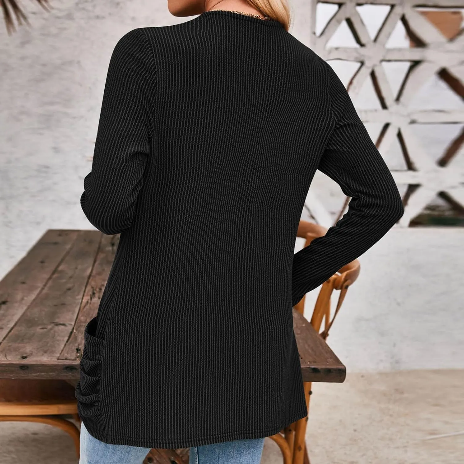 Women Fall Solid Color Open Front Cardigan Lightweight Long Sleeve Pure Color Womens Lightweight Cardigans for Womens Coat