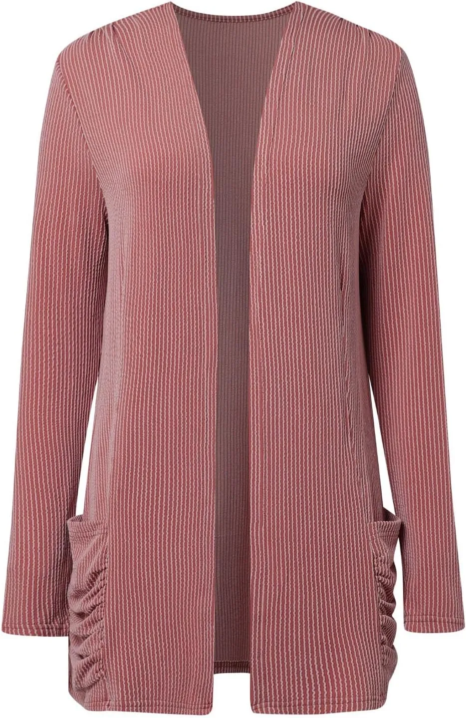 Women Fall Solid Color Open Front Cardigan Lightweight Long Sleeve Pure Color Womens Lightweight Cardigans for Womens Coat