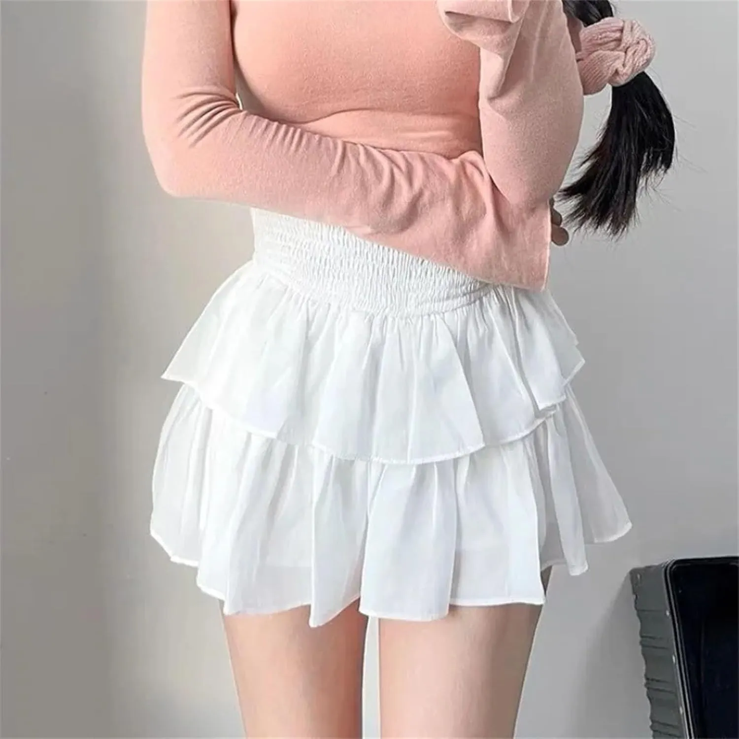 Women Fashion Pleated Mini Skirt Summer Harajuku Loose A-Line Skirts Holiday Party Skirts
