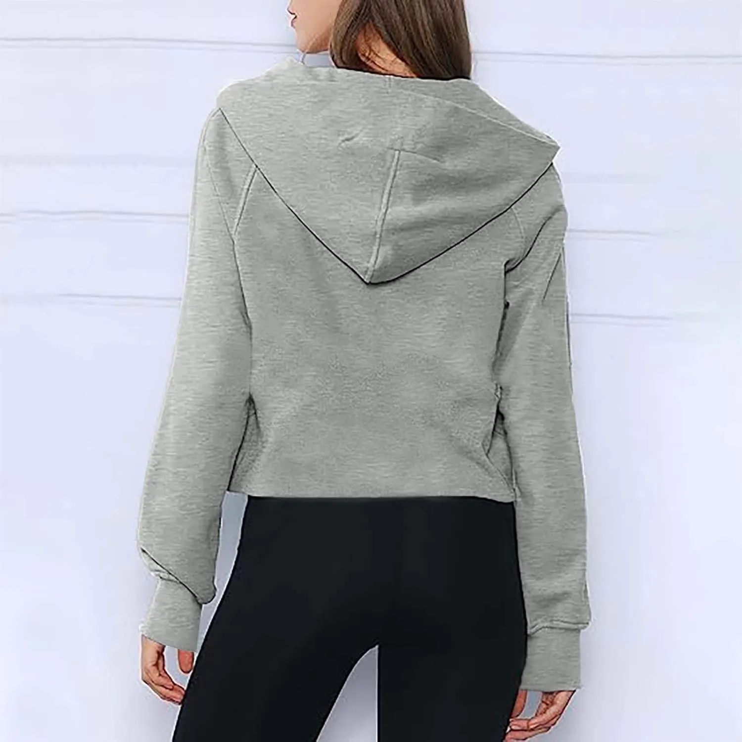 Women Half Zip Cropped Hoodies Fleece Quarter Zip Up Pullover Sweatshirts Winter Clothes 2023 Outfits Sweater