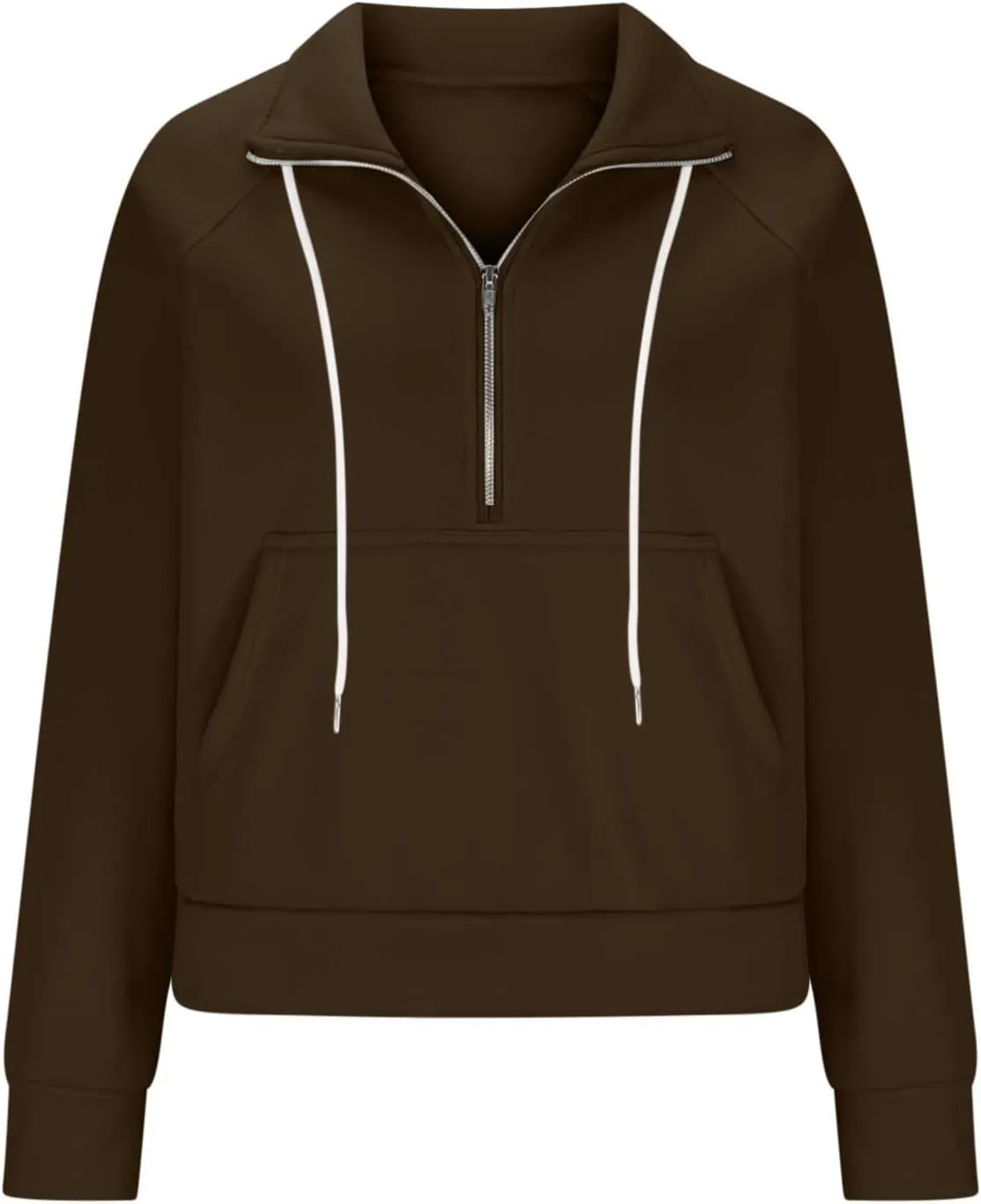 Women Half Zip Up Sweatshirts Trendy Long Sleeve Plain Pullover Fall Casual Oversized Tops Winter Comfort Clothes