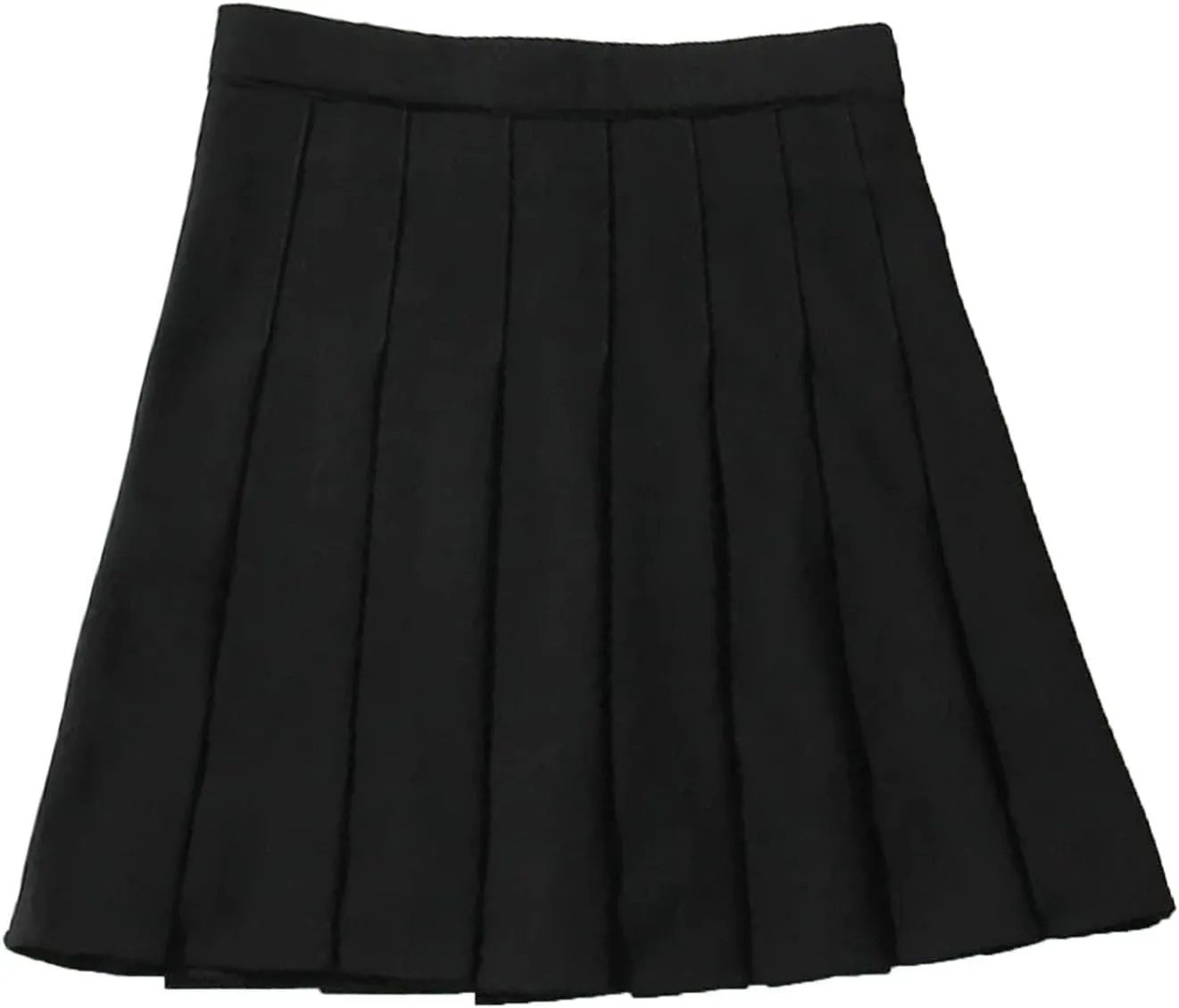 Women High Waist Pleated Skirts A-line Sailor Preppy Pleated Mini Skirts Hip-Covering Solid Skirts