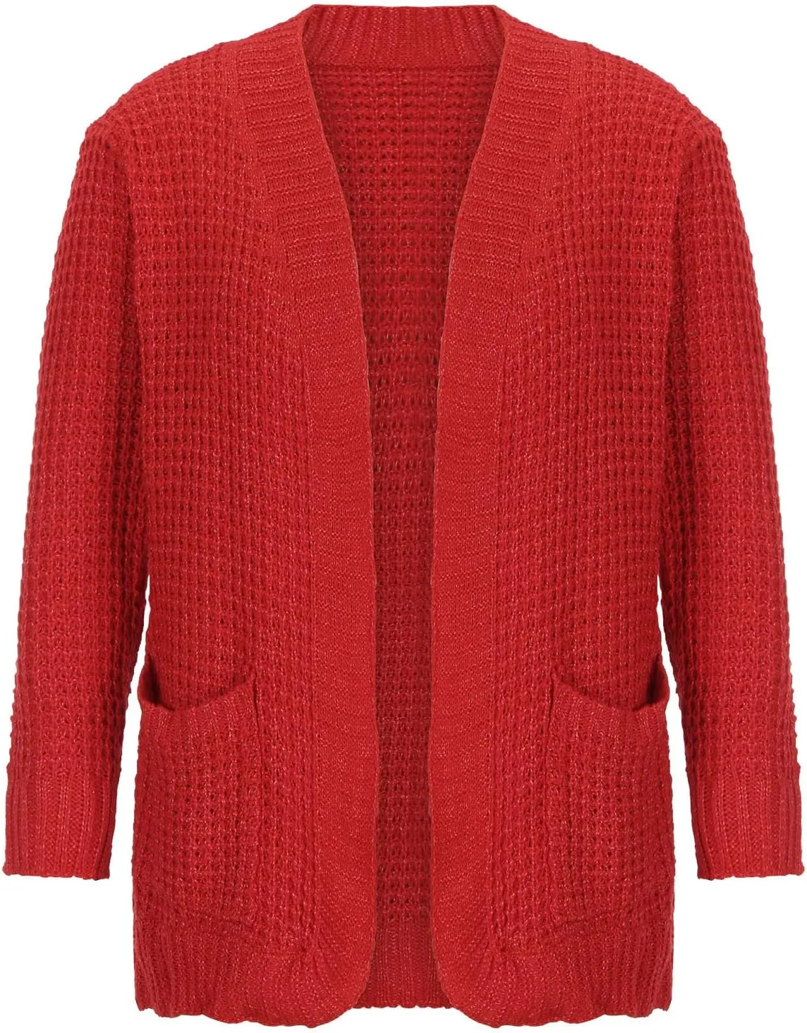 Women Loose Open Front Cardigan Fashion Lightweight Long Sleeve Casual Lightweight Soft Knit Sweaters Coat with Pocket