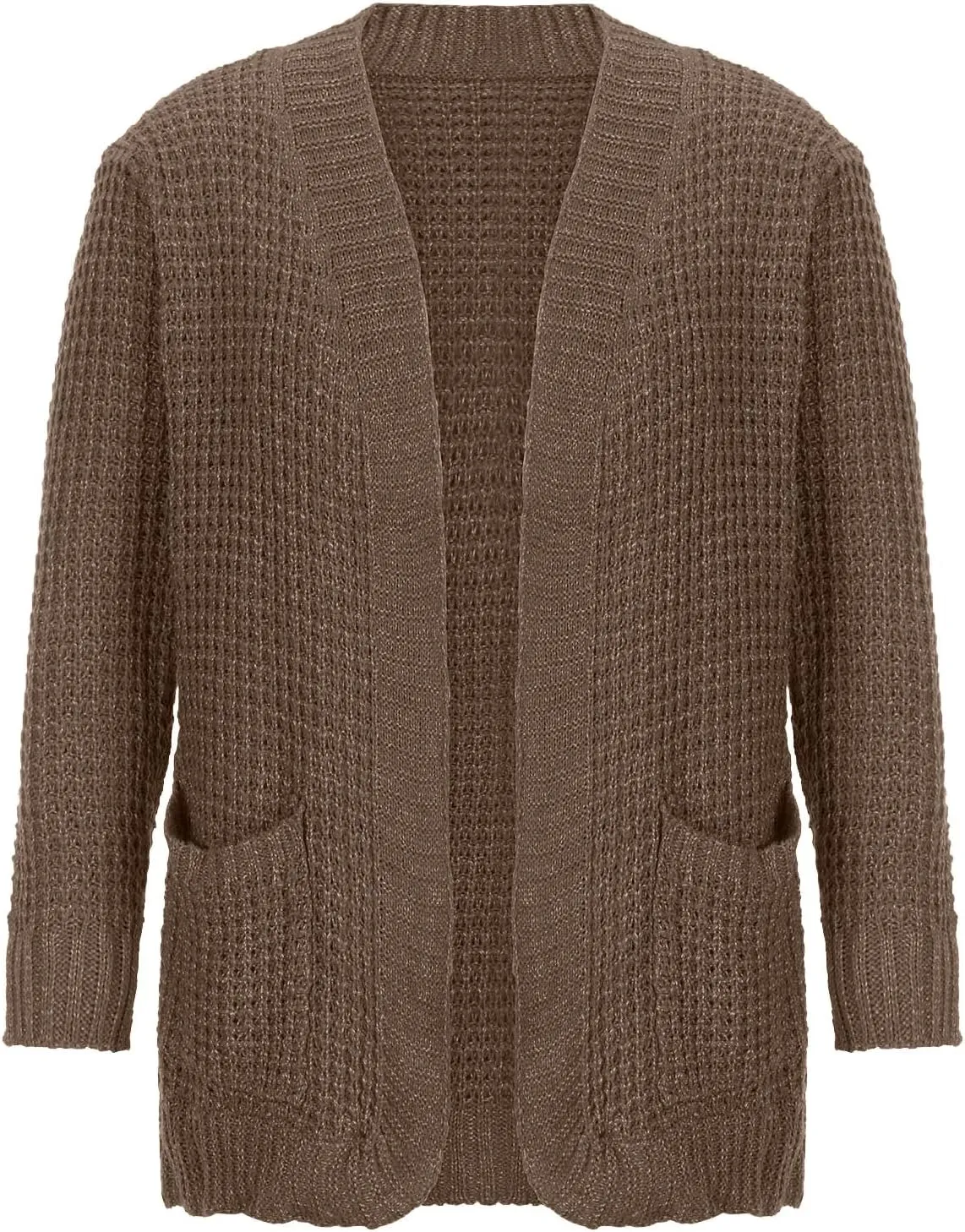Women Loose Open Front Cardigan Fashion Lightweight Long Sleeve Casual Lightweight Soft Knit Sweaters Coat with Pocket