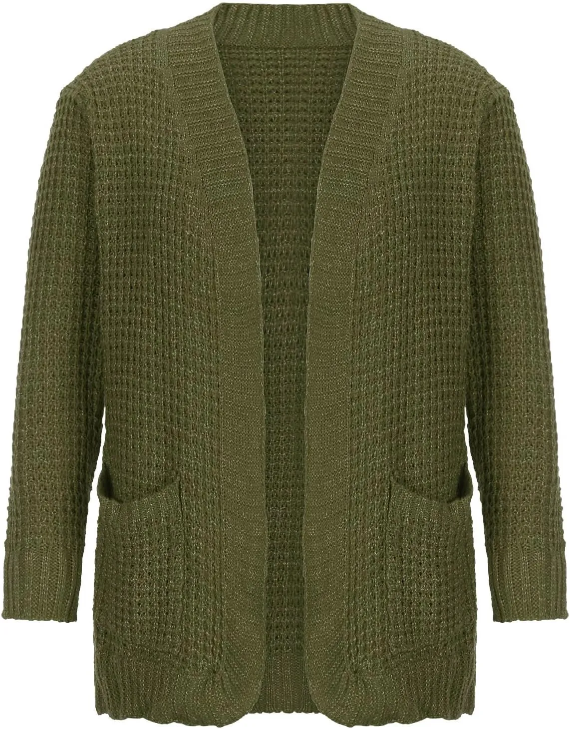 Women Loose Open Front Cardigan Fashion Lightweight Long Sleeve Casual Lightweight Soft Knit Sweaters Coat with Pocket