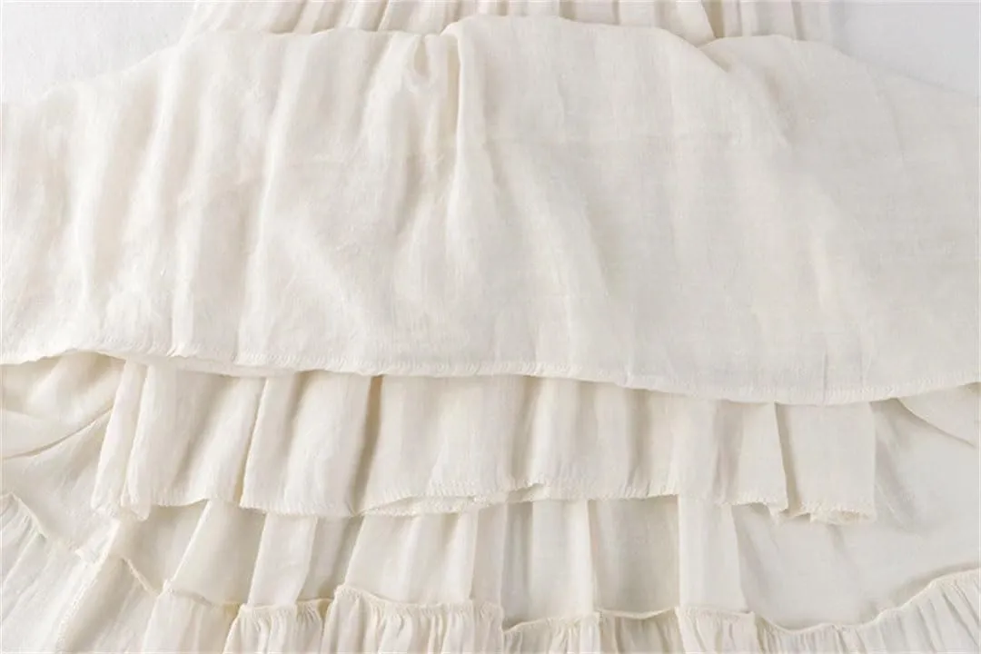 Women Summer A-Line Solid Patchwork Casual Loose Pleated Skirts
