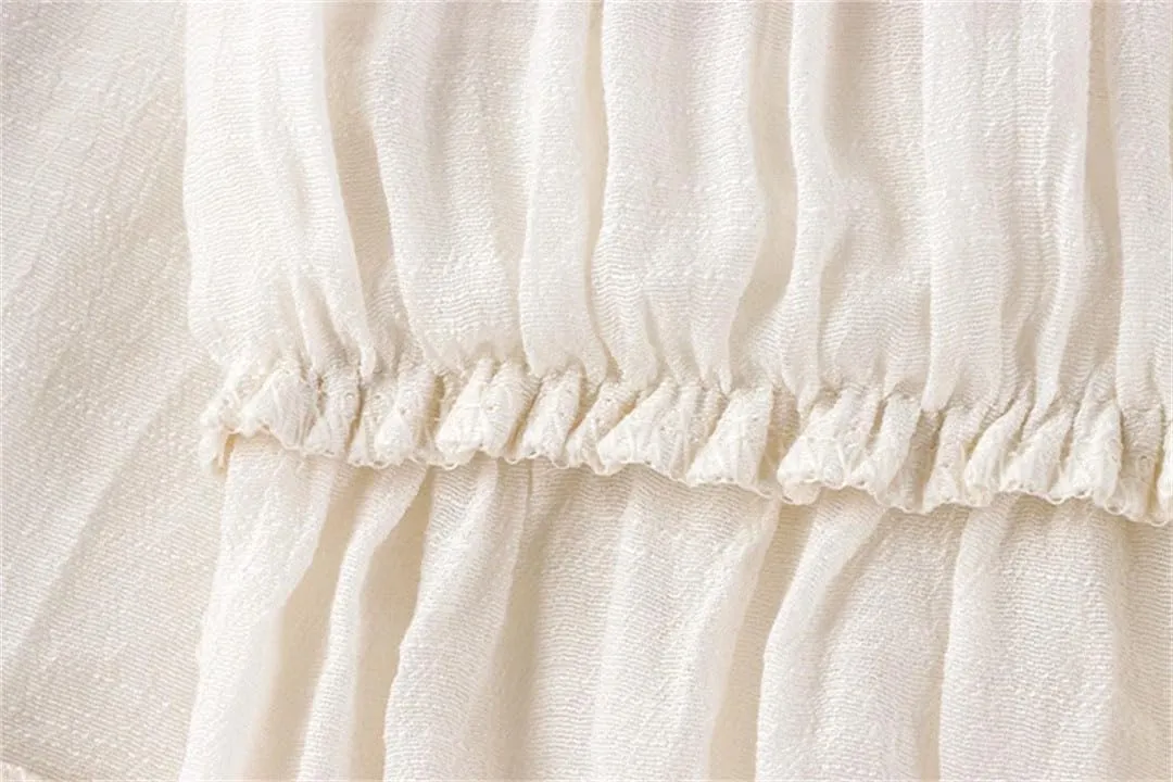 Women Summer A-Line Solid Patchwork Casual Loose Pleated Skirts