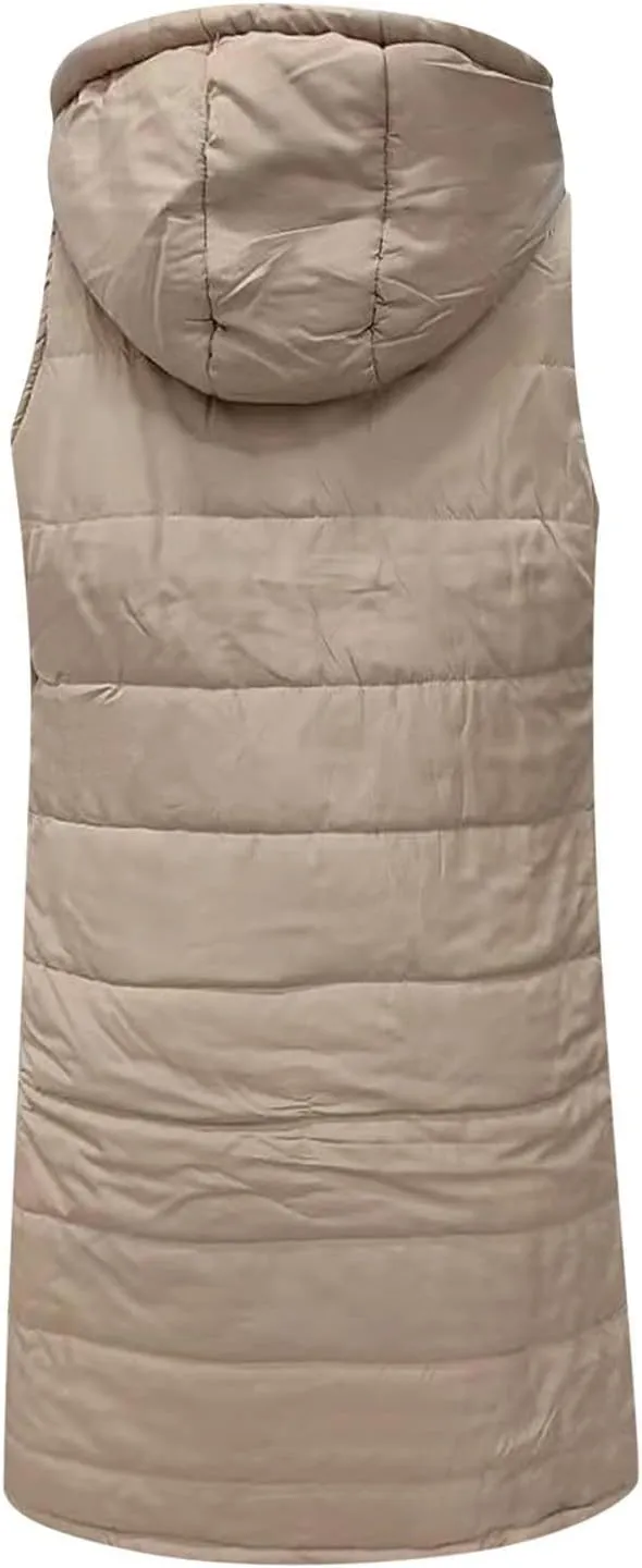 Women Vest Long Down Jacket Winter Down Jacket Casual Winter Puffer Jacket Warm Down Jacket