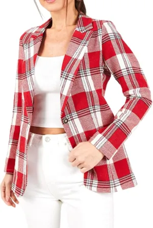 Womens 2023 Plaid Shacket Jacket Casual Button Wool Blend Winter Tartan Trench Coat Long Sleeve Fall Shirt Jacket Coat